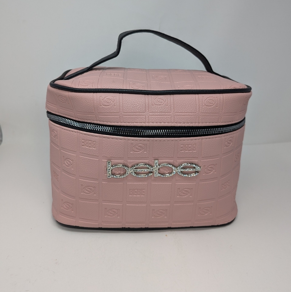 Bebe Soft Faux Leather Makeup Case Large Travel Bag